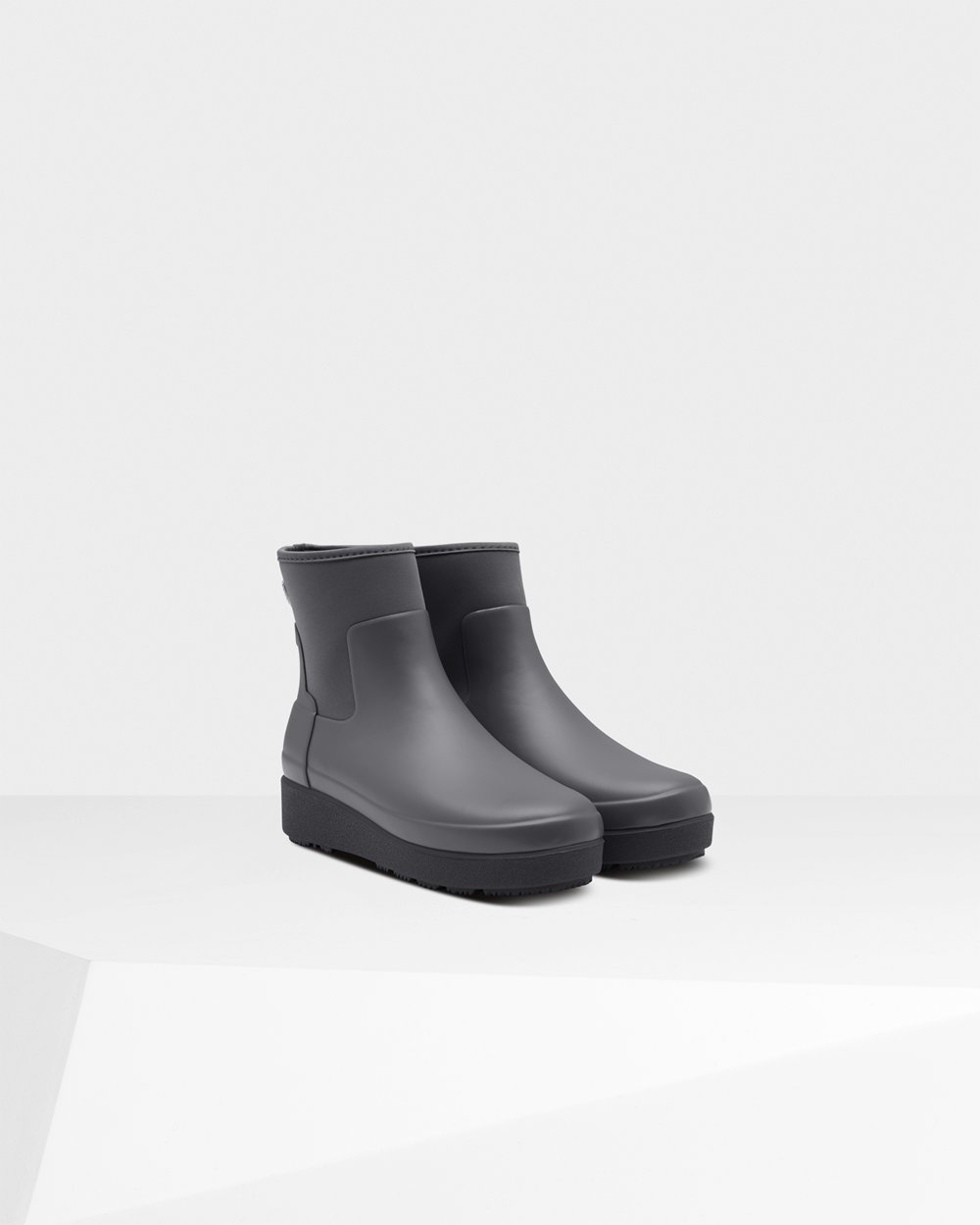 Women Hunter Refined Slim Fit Neoprene Chelsea | Creeper Boots Grey | NZ-90548-IFMV